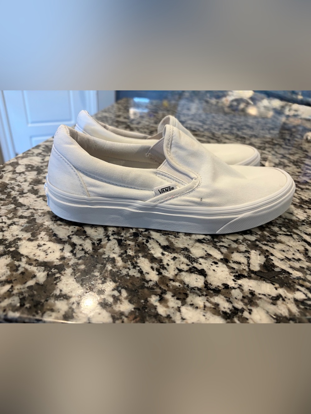 Vans White Slip-On Sneakers